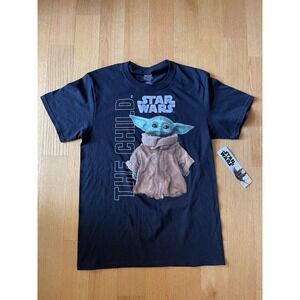 Star Wars The Mandalorian The Child Character Kids T-Shirt Black Youth XL 14/16